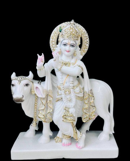 Gau Gopal Krishna marble moorti – Pandey Moorti Art