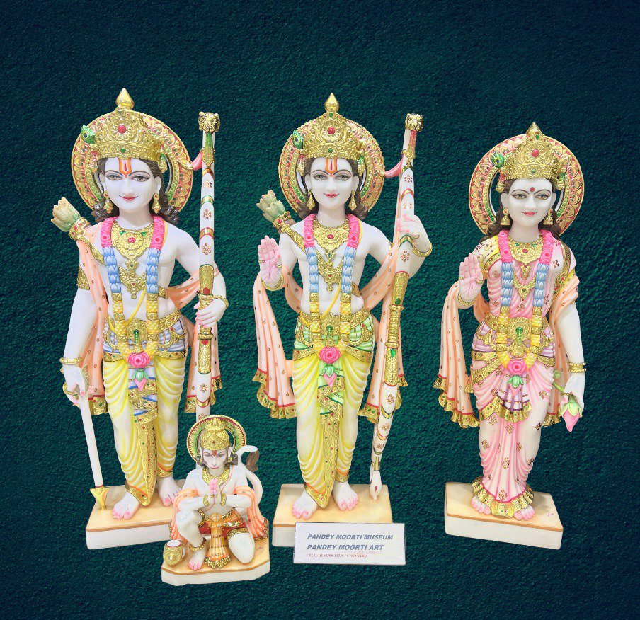 Ram Darbar pastel colors with Hanuman