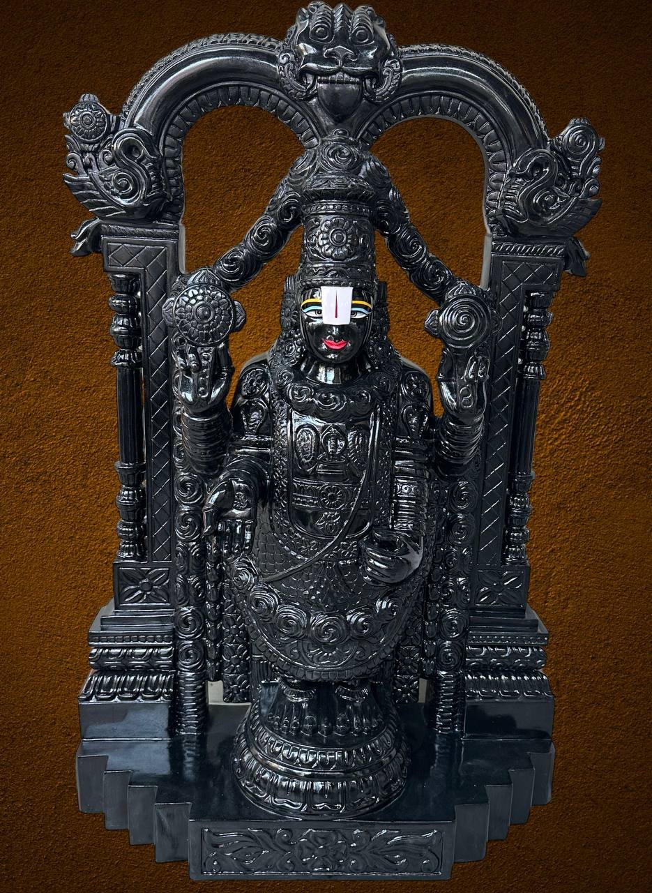Tirupati Balaji black marble – Pandey Moorti Art Jaipur