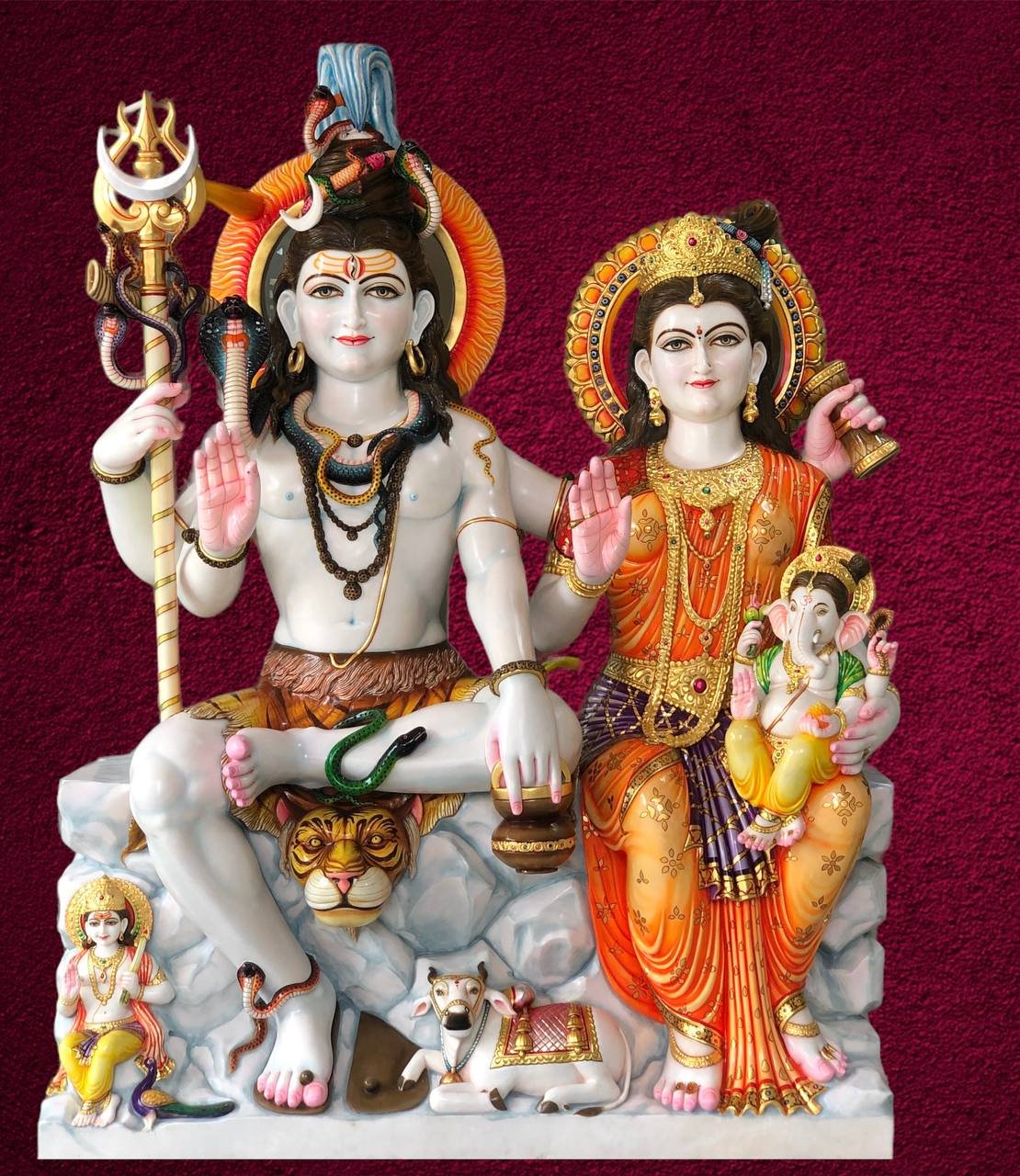 Shiv Parivar marble moorti – Pandey Moorti Art