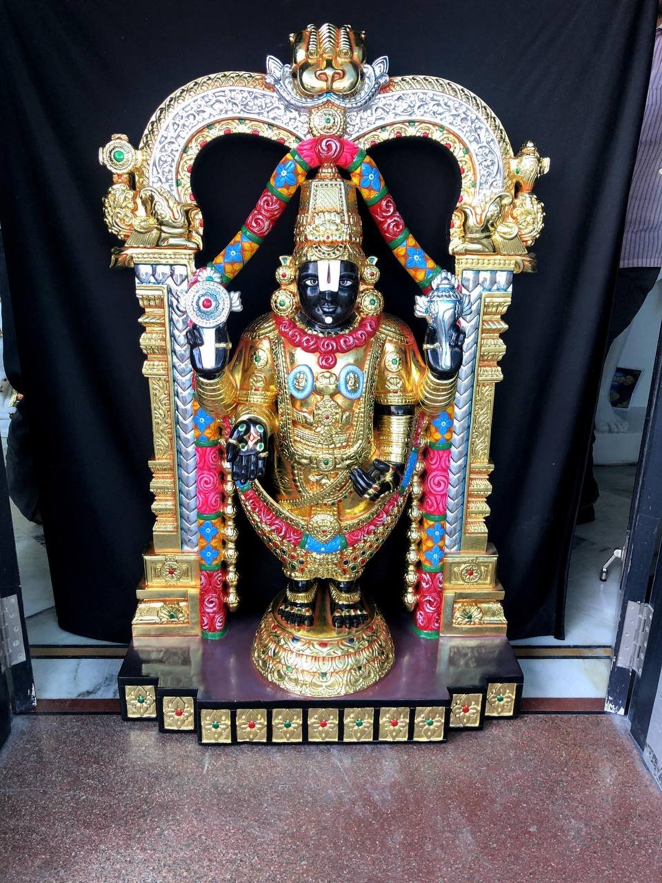 Tirupati Balaji colored gold