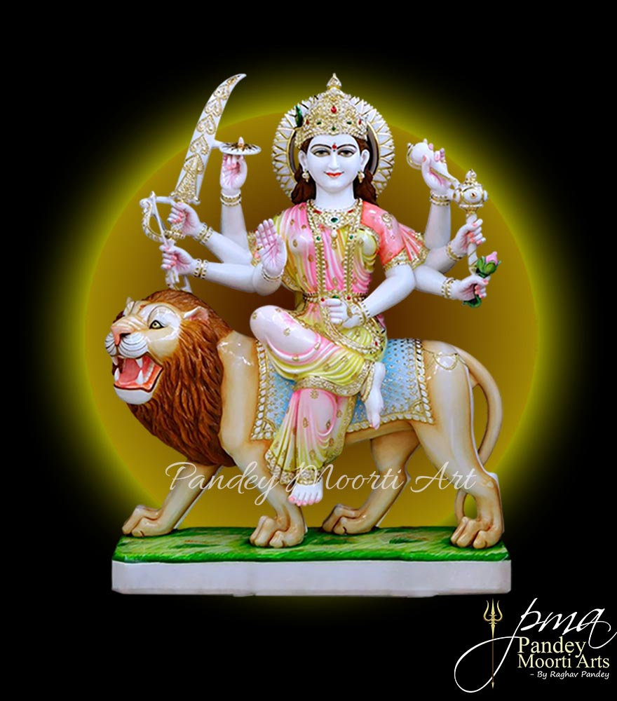 Durga Mata Marble Murti, Marble Statue, Pandey Moorti Arts