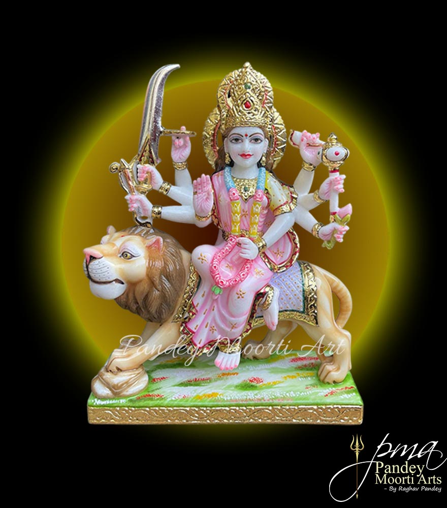 Durga Mata Marble Murti, Marble Statue, Pandey Moorti Arts