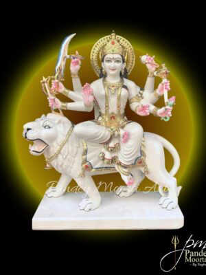 Durga Mata Marble Murti, Marble Statue, Pandey Moorti Arts