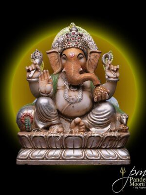 Red Marble Ganesh Murti, by Pandey Moorti Arts