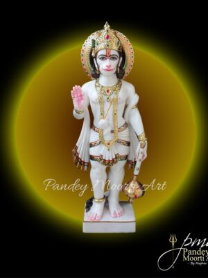 Hindu God Hanuman ji Marble Moorti by Pandey Moorti Arts