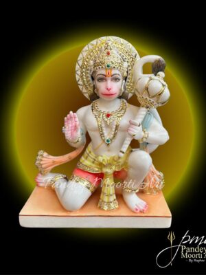 Hindu God Hanuman ji Marble Moorti by Pandey Moorti Arts