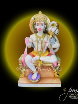 Hindu God Hanuman ji Marble Moorti by Pandey Moorti Arts