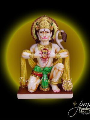 Hindu God Hanuman ji Marble Moorti by Pandey Moorti Arts