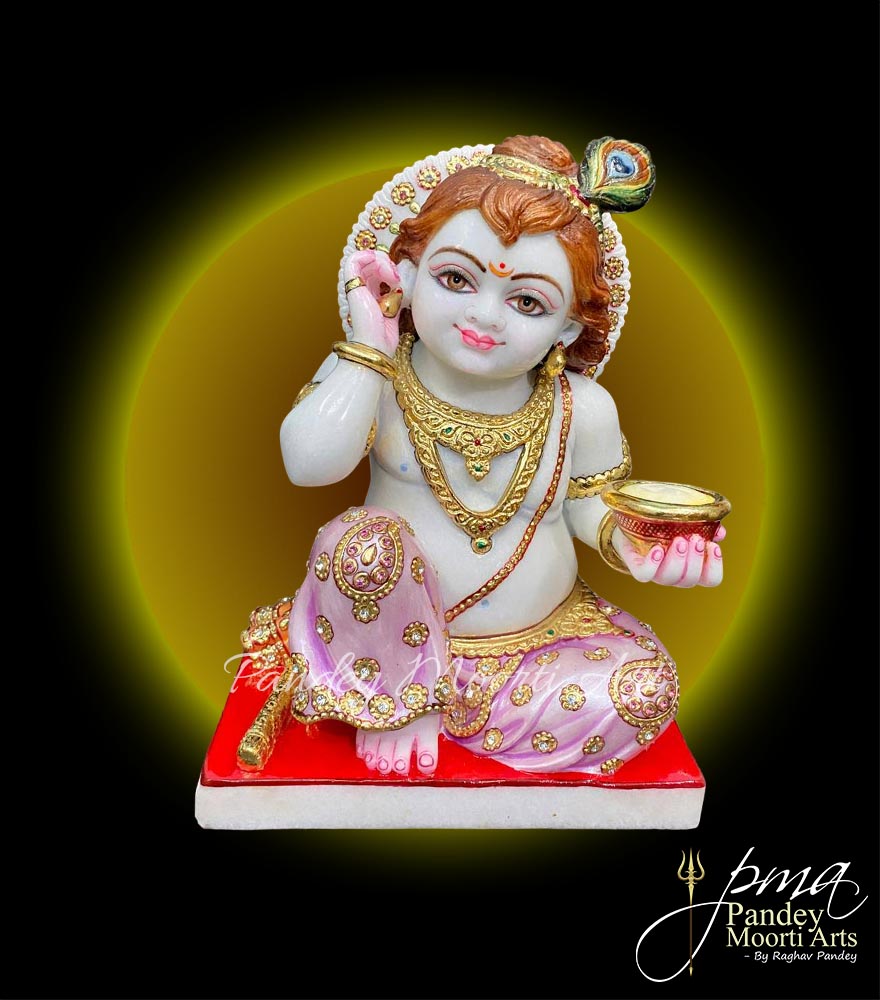 Bal Gopal Krishna Marble Moorti, Marble Statue, Pandey Moorti Arts