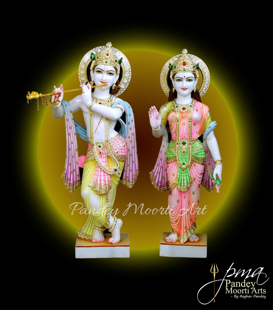 Radha Krishna Marble Moorti, Marble Statue, Pandey Moorti Arts