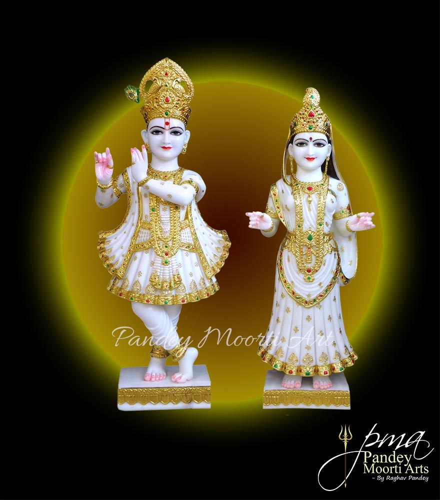 Radha Krishna Marble Moorti, Marble Statue, Pandey Moorti Arts