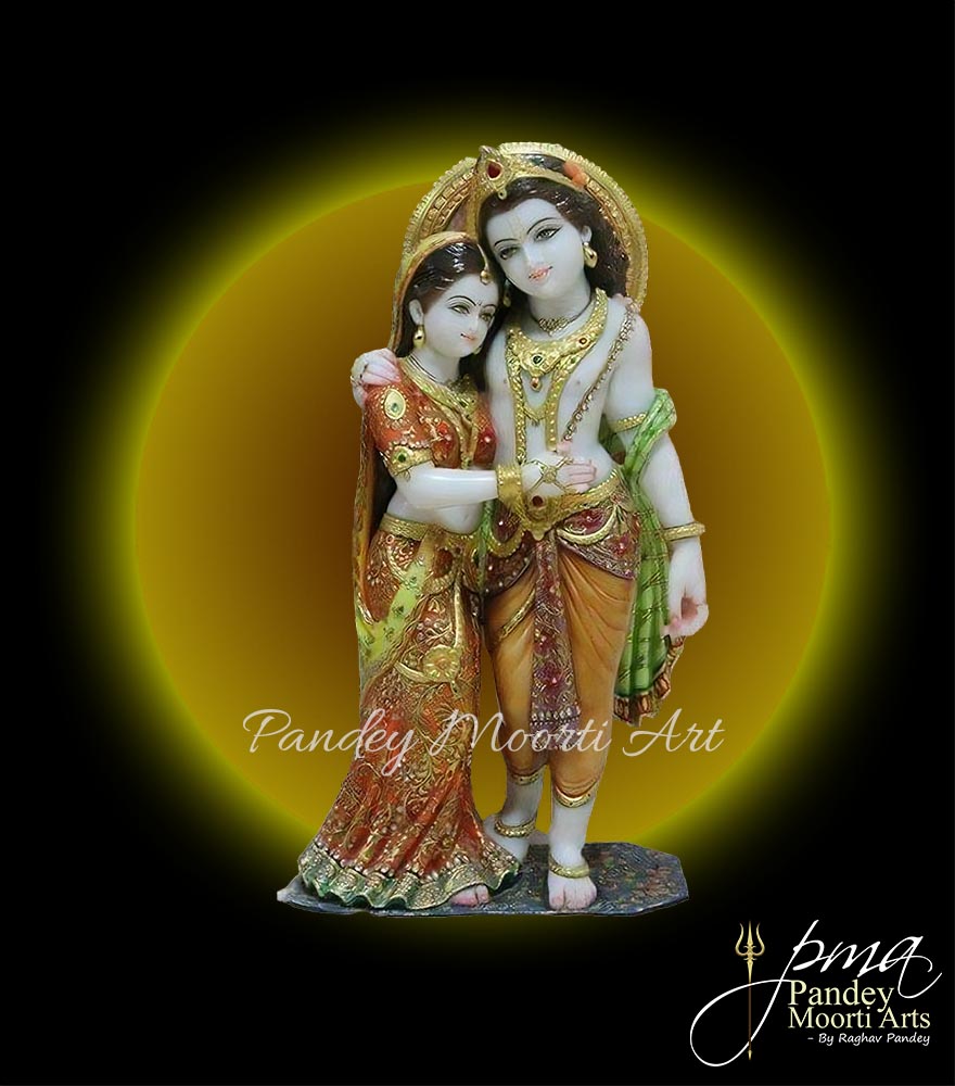 Radha Krishna Marble Moorti, Marble Statue, Pandey Moorti Arts