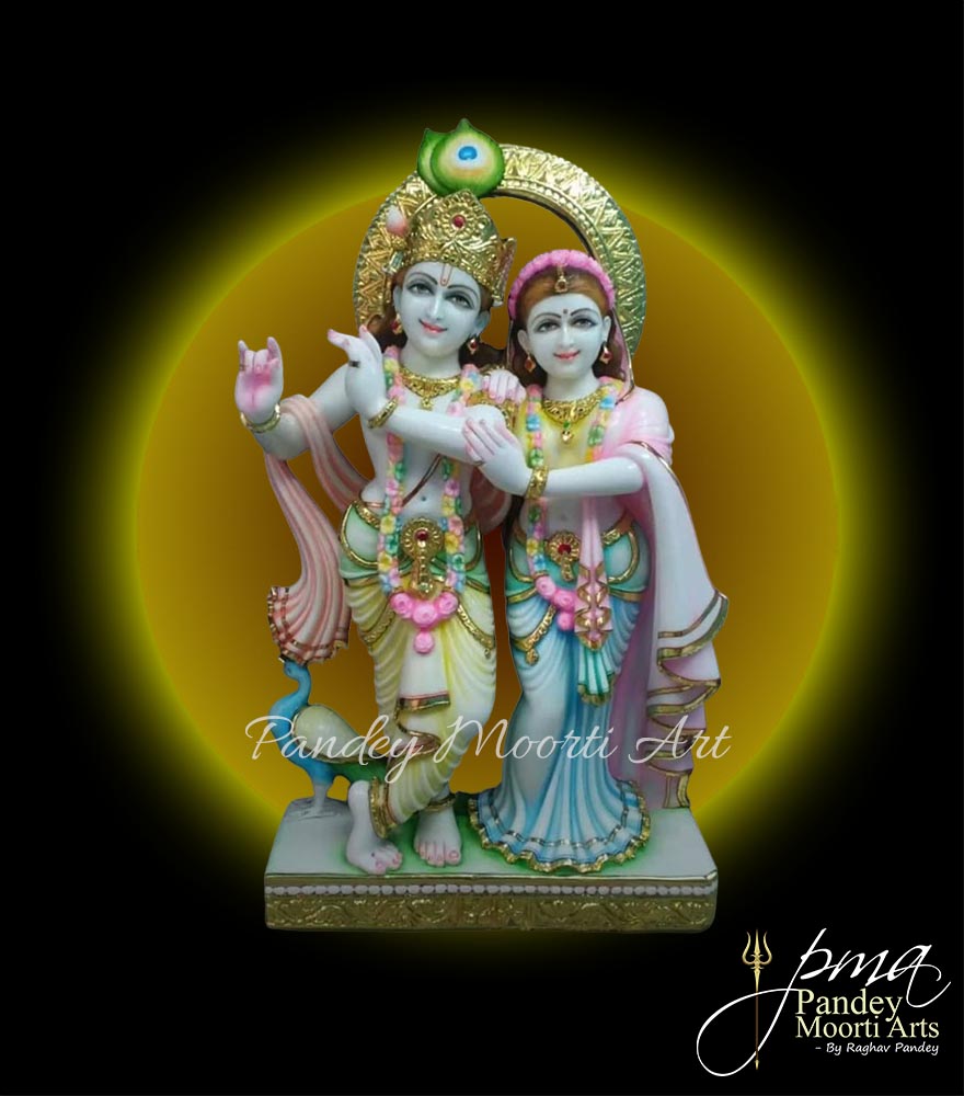 Radha Krishna Marble Moorti, Marble Statue, Pandey Moorti Arts