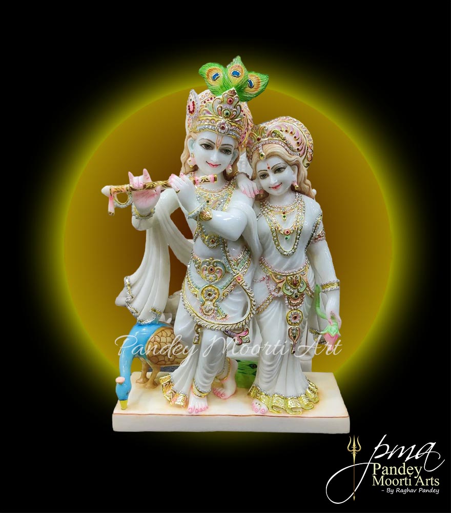 Radha Krishna Marble Moorti, Marble Statue, Pandey Moorti Arts