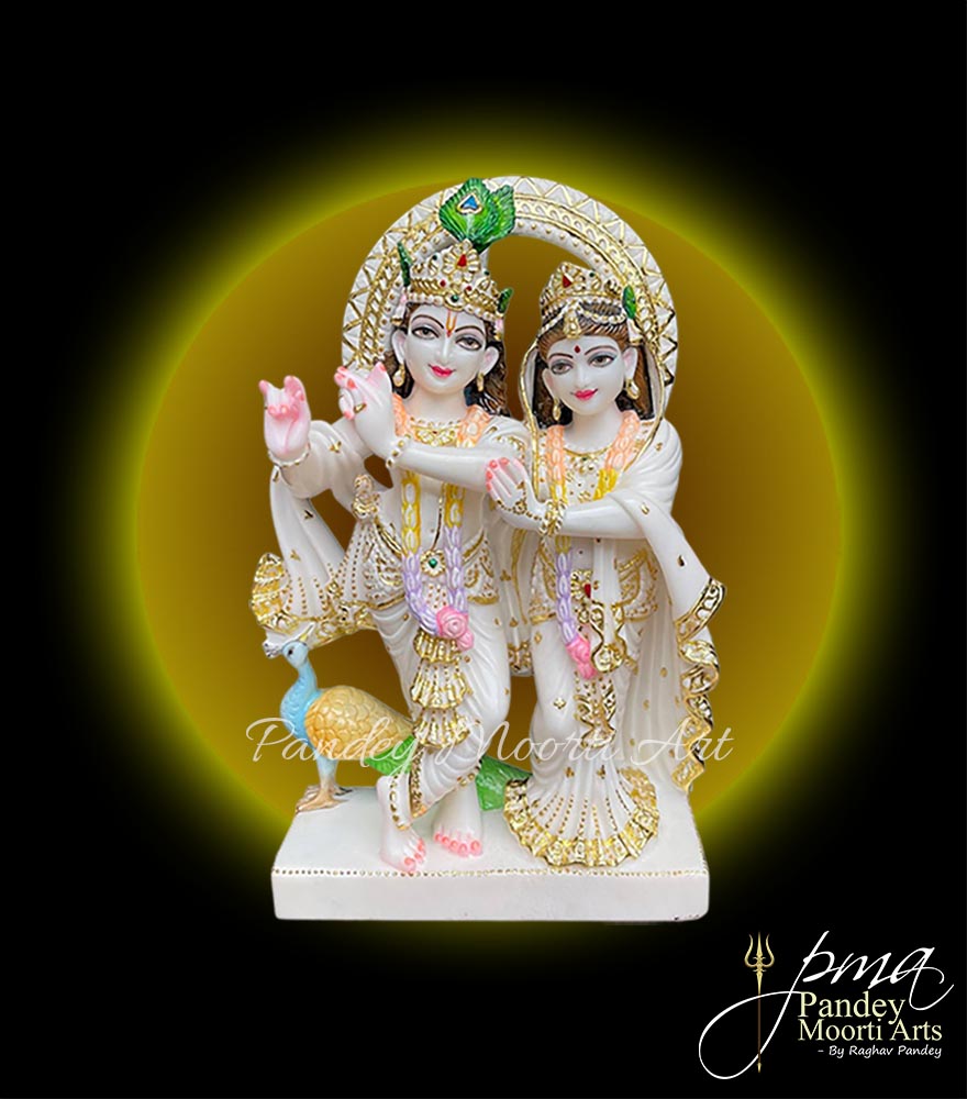 Radha Krishna Marble Moorti, Marble Statue, Pandey Moorti Arts