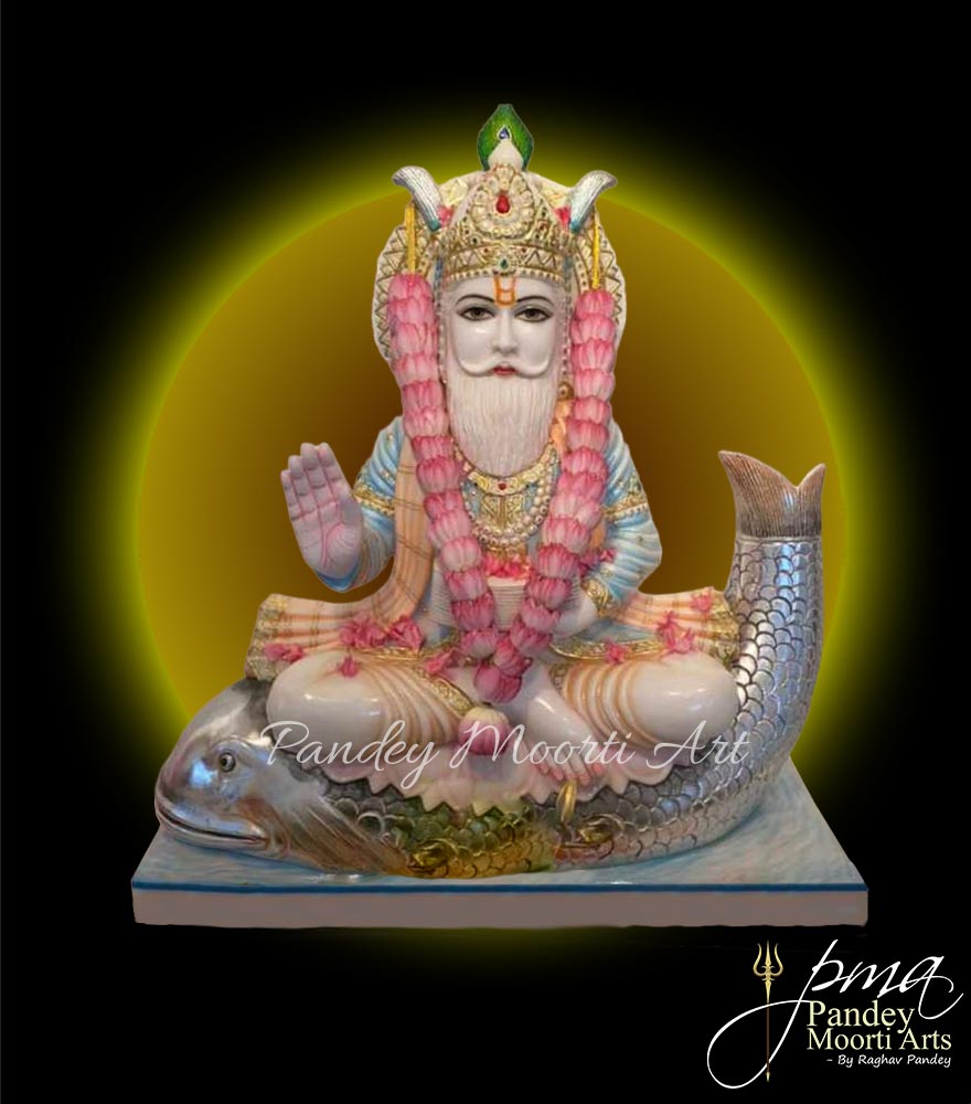 Jhulelal Marble Murti, Marble Statue, Pandey Moorti Art