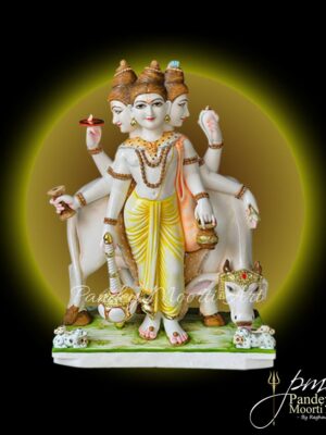 Hindu God Datta Trey Standing Marble Murti by Pandey Moorti Art