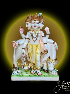 Hindu God Datta Trey Standing Marble Moorti by Pandey Moorti Art