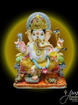 Bhagwan Shri Ganesh White Marble Moorti by Pandey Moorti Arts